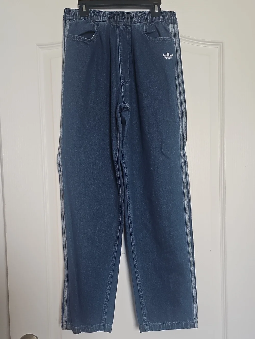 adidas Indigo Denim-Look Track Jacket and Pants Set